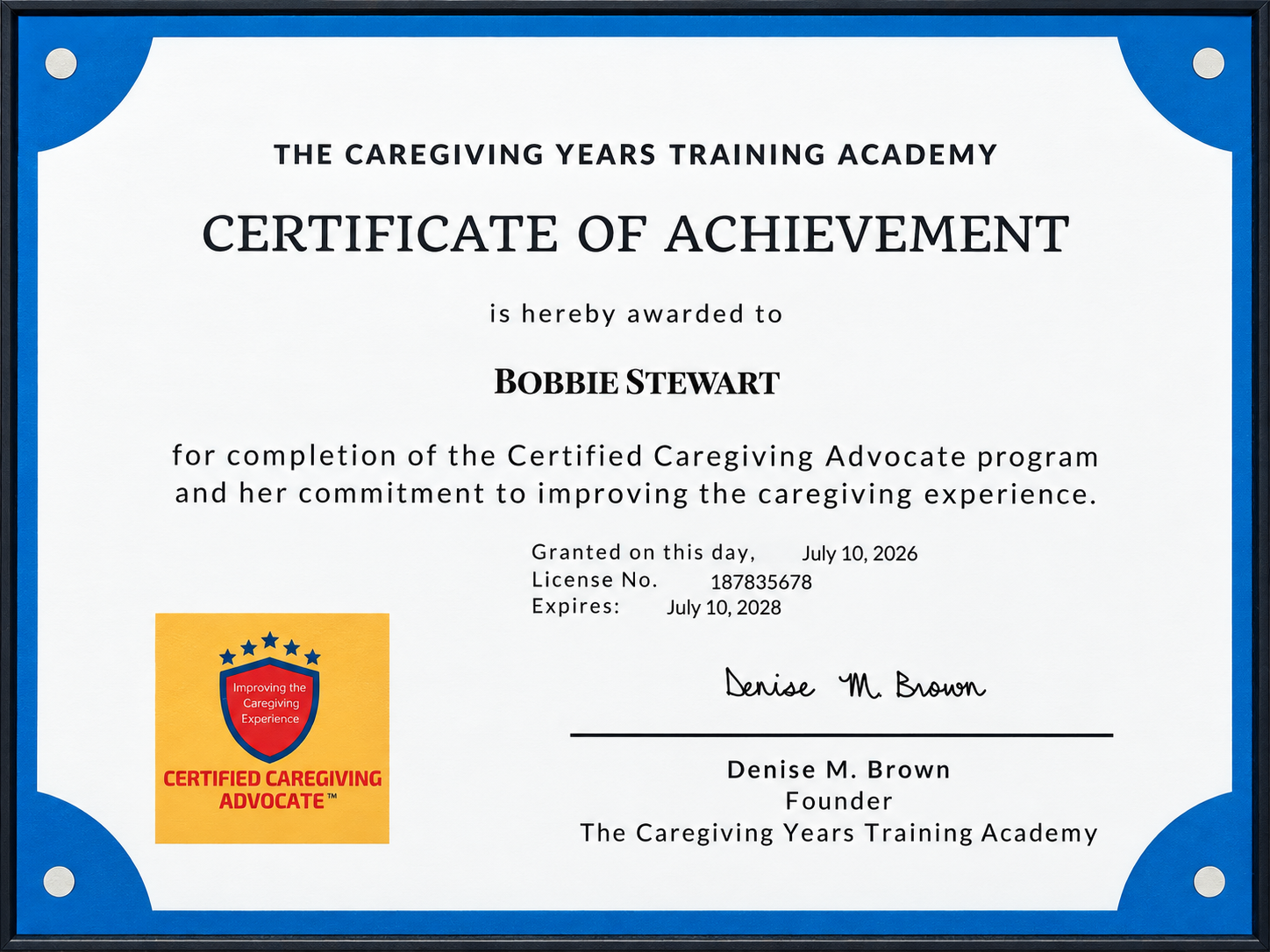 Certificate Patient Advocate